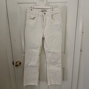 Zara white cropped jeans size 6